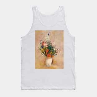 Vase of Flowers (Pink Background) by Odilon Redon Tank Top